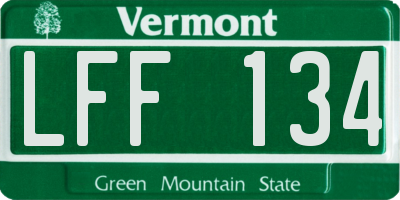 VT license plate LFF134