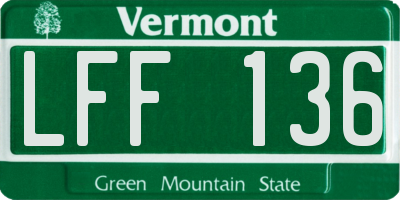 VT license plate LFF136