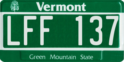 VT license plate LFF137