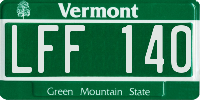 VT license plate LFF140