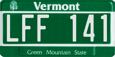 VT license plate LFF141