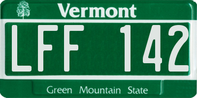 VT license plate LFF142