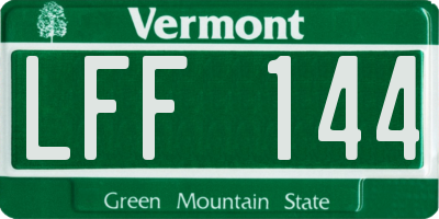 VT license plate LFF144