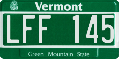 VT license plate LFF145