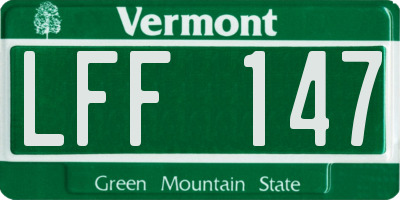 VT license plate LFF147