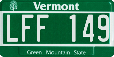 VT license plate LFF149