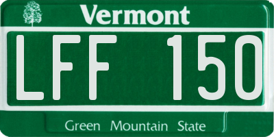 VT license plate LFF150