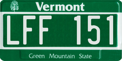 VT license plate LFF151