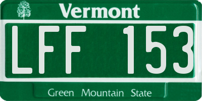 VT license plate LFF153