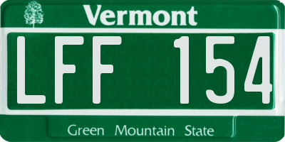 VT license plate LFF154