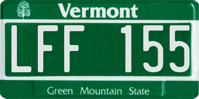 VT license plate LFF155