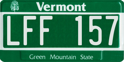 VT license plate LFF157