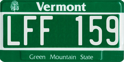 VT license plate LFF159