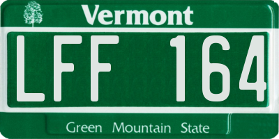 VT license plate LFF164