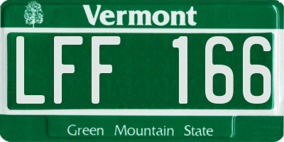 VT license plate LFF166