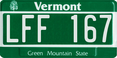 VT license plate LFF167