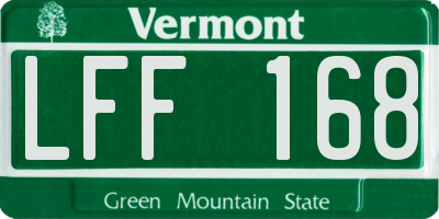 VT license plate LFF168