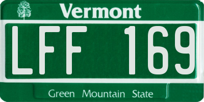 VT license plate LFF169
