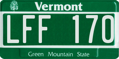 VT license plate LFF170