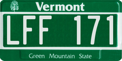 VT license plate LFF171