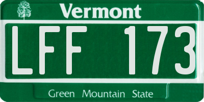 VT license plate LFF173