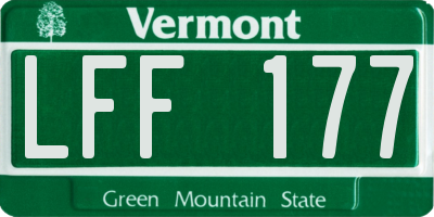 VT license plate LFF177
