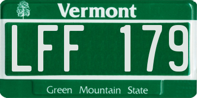 VT license plate LFF179