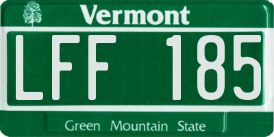 VT license plate LFF185