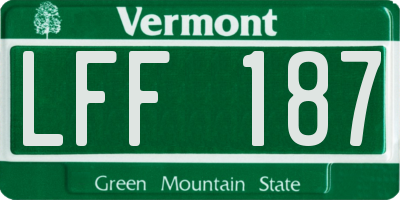 VT license plate LFF187