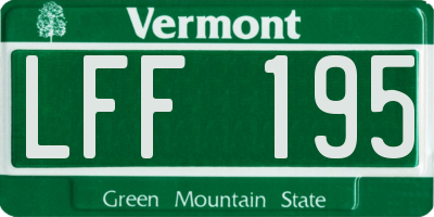 VT license plate LFF195