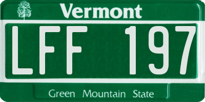 VT license plate LFF197