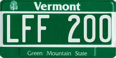 VT license plate LFF200