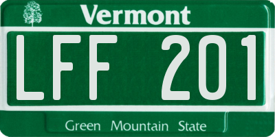 VT license plate LFF201