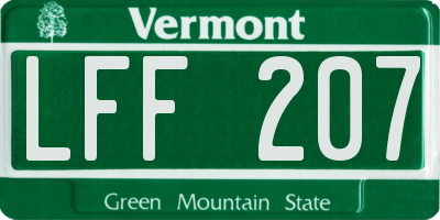 VT license plate LFF207