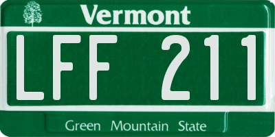 VT license plate LFF211