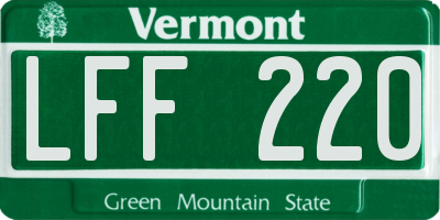 VT license plate LFF220