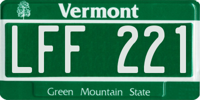 VT license plate LFF221
