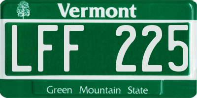 VT license plate LFF225