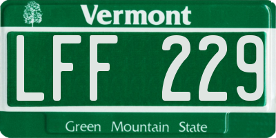 VT license plate LFF229