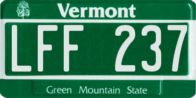 VT license plate LFF237