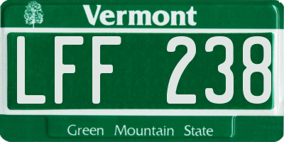 VT license plate LFF238