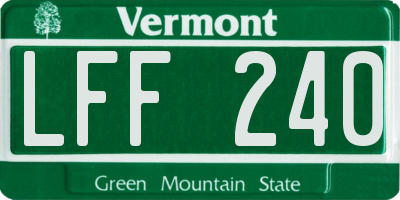 VT license plate LFF240