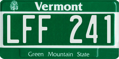 VT license plate LFF241