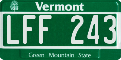 VT license plate LFF243