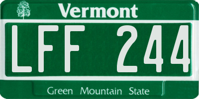 VT license plate LFF244