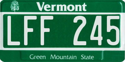 VT license plate LFF245