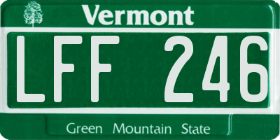 VT license plate LFF246