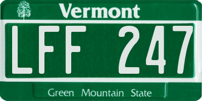 VT license plate LFF247