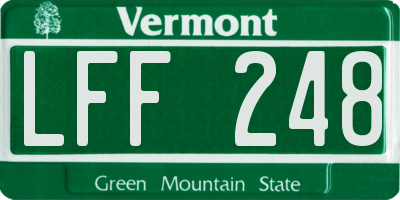 VT license plate LFF248