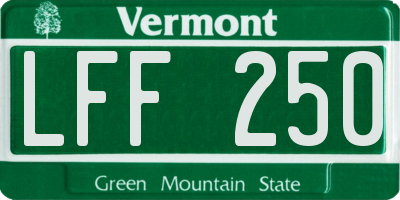 VT license plate LFF250